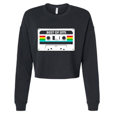 Best Of 1975 Retro 50th Birthday Mixtape Cropped Pullover Crew