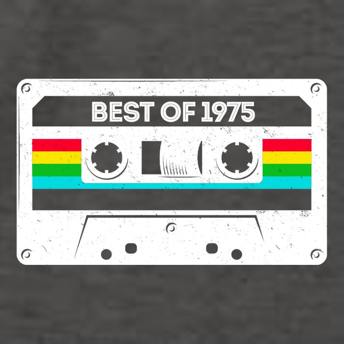Best Of 1975 Retro 50th Birthday Mixtape Vector Backpack
