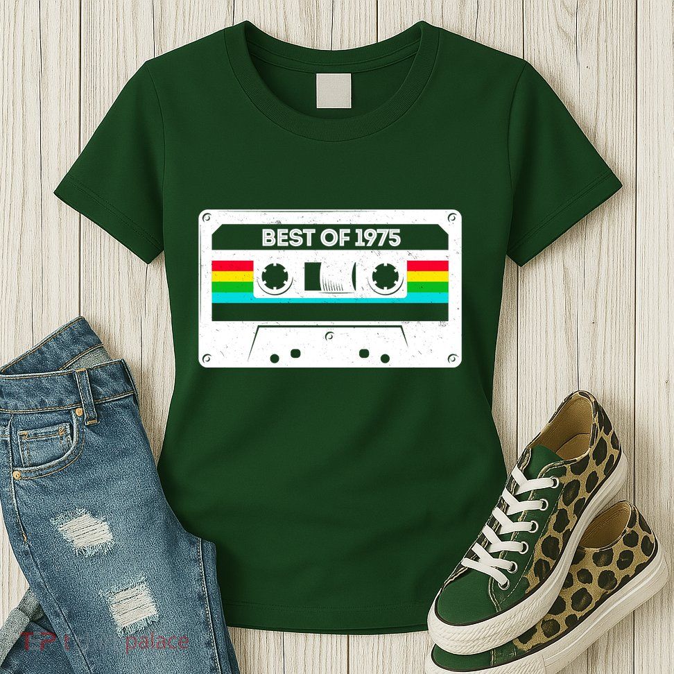 Best Of 1975 Retro 50th Birthday Mixtape Womens T-Shirt