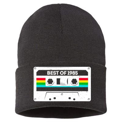 Best Of 1985 Retro 40th Birthday Mixtape Sustainable Knit Beanie