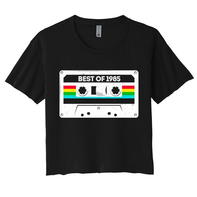 Best Of 1985 Retro 40th Birthday Mixtape Women's Crop Top Tee