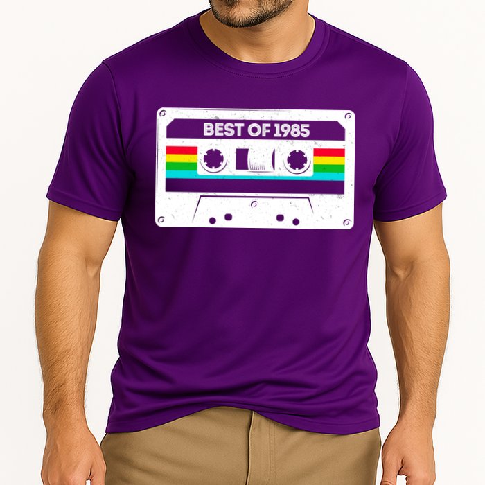 Best Of 1985 Retro 40th Birthday Mixtape Cooling Performance Crew T-Shirt