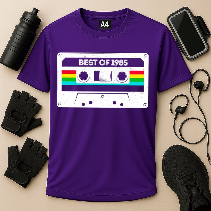 Best Of 1985 Retro 40th Birthday Mixtape Cooling Performance Crew T-Shirt
