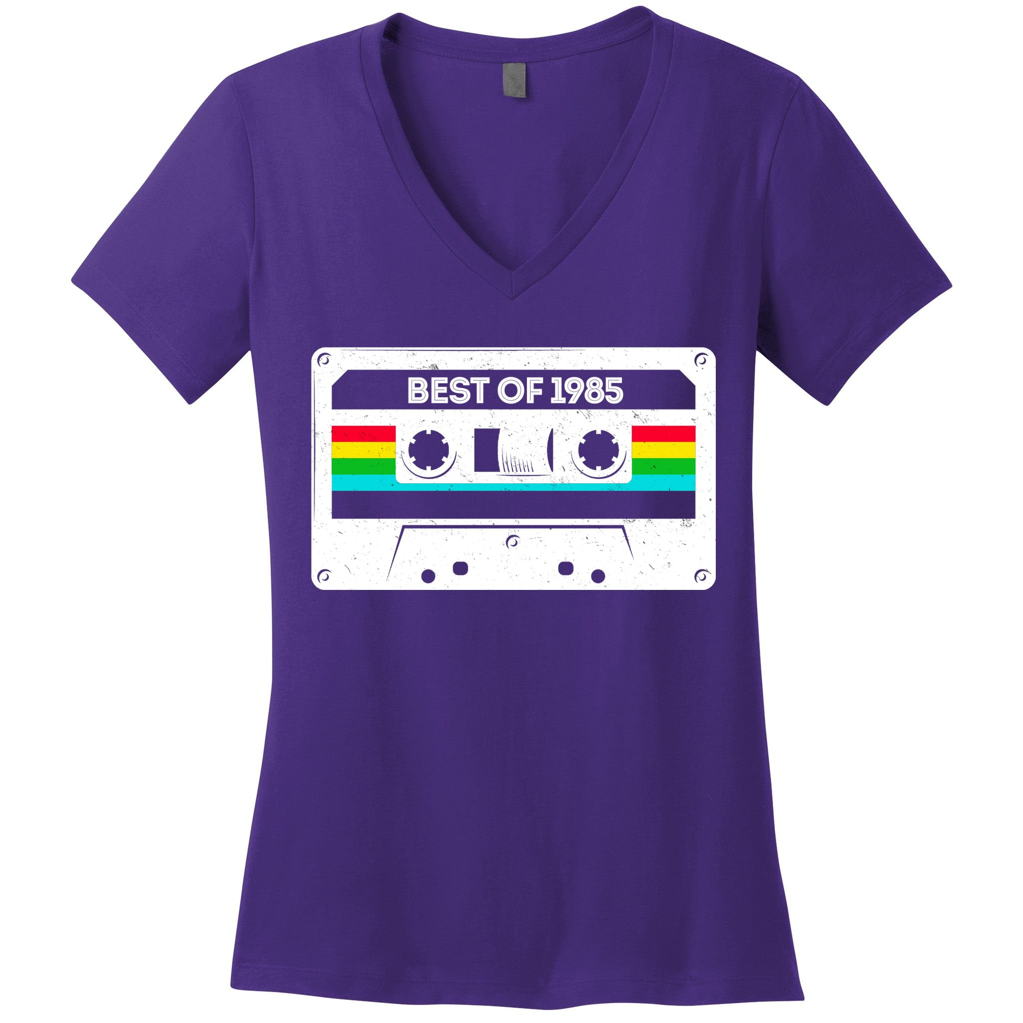 Best Of 1985 Retro 40th Birthday Mixtape Women's V-Neck T-Shirt