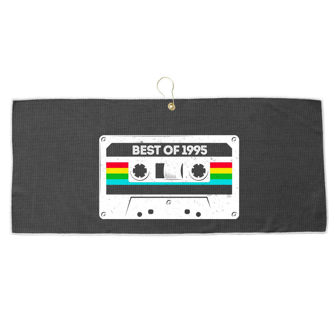 Best Of 1995 Retro 30th Birthday Mixtape Large Microfiber Waffle Golf Towel