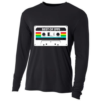 Best Of 1995 Retro 30th Birthday Mixtape Cooling Performance Long Sleeve Crew