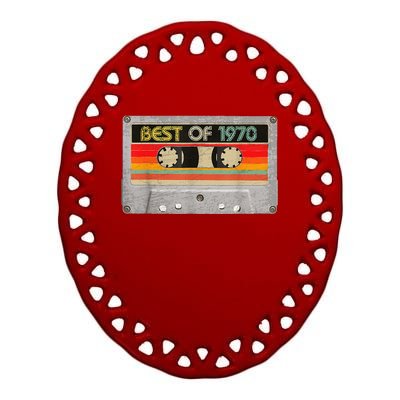 Best Of 1970 53th Birthday Gifts Cassette Tape Vintage Ceramic Oval Ornament