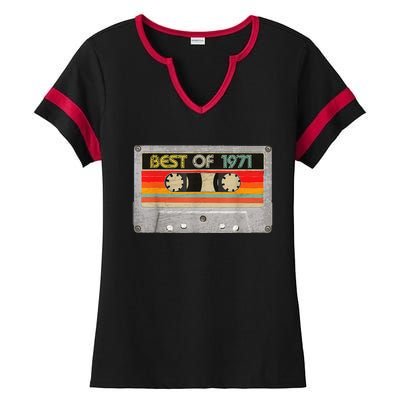 Best Of 1971 52th Birthday Gifts Cassette Tape Vintage Ladies Halftime Notch Neck Tee