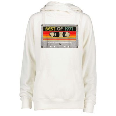 Best Of 1971 52th Birthday Gifts Cassette Tape Vintage Womens Funnel Neck Pullover Hood