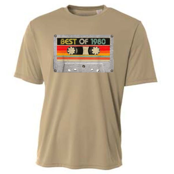 Best Of 1980 43th Birthday Gifts Cassette Tape Vintage Cooling Performance Crew T-Shirt