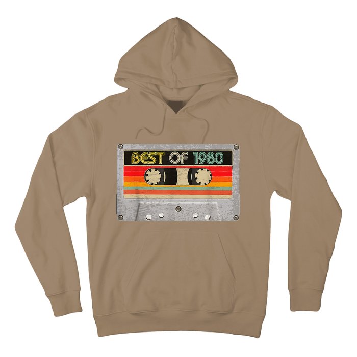 Best Of 1980 43th Birthday Gifts Cassette Tape Vintage Hoodie