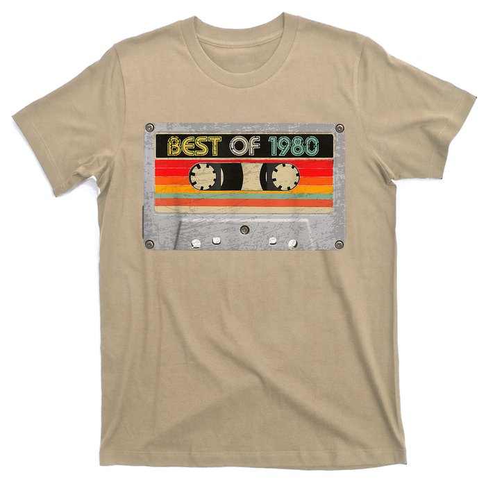 Best Of 1980 43th Birthday Gifts Cassette Tape Vintage T-Shirt