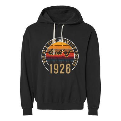 Best Of 1926 Birthday Gift 96 Years Old Garment-Dyed Fleece Hoodie