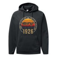 Best Of 1926 Birthday Gift 96 Years Old Performance Fleece Hoodie