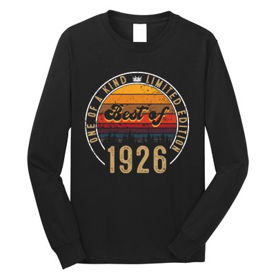 Best Of 1926 Birthday Gift 96 Years Old Long Sleeve Shirt