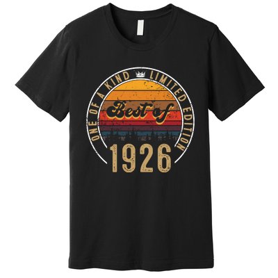 Best Of 1926 Birthday Gift 96 Years Old Premium T-Shirt