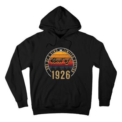 Best Of 1926 Birthday Gift 96 Years Old Tall Hoodie