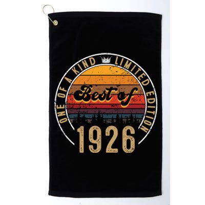 Best Of 1926 Birthday Gift 96 Years Old Platinum Collection Golf Towel