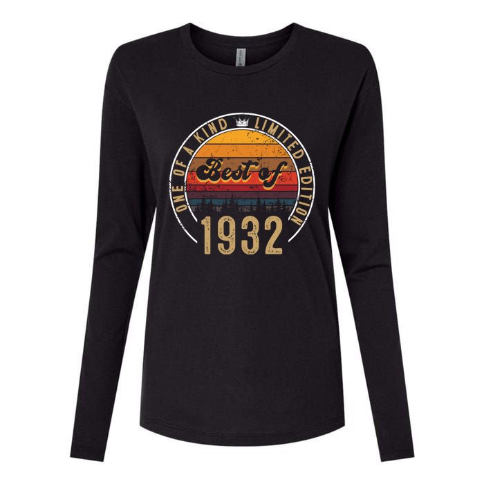 Best Of 1932 Birthday Gift 90 Years Old Womens Cotton Relaxed Long Sleeve T-Shirt