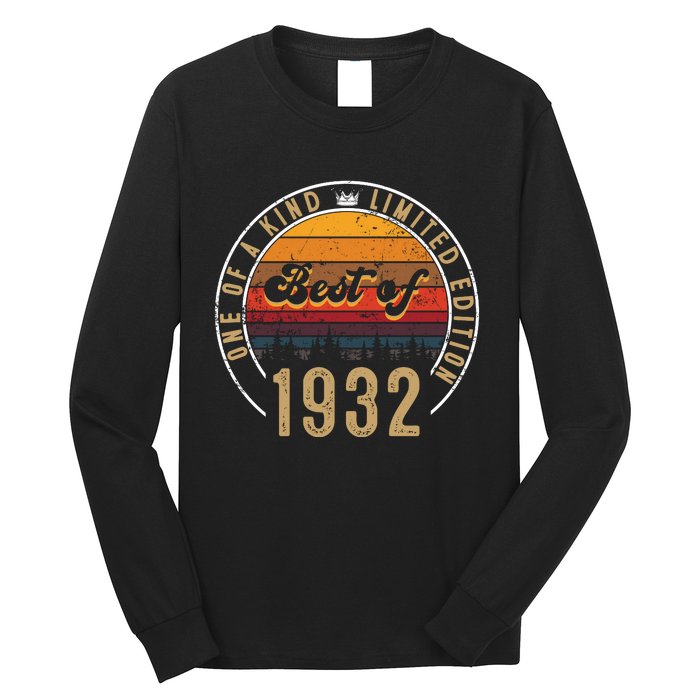 Best Of 1932 Birthday Gift 90 Years Old Long Sleeve Shirt