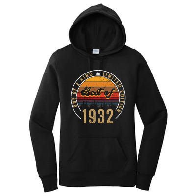 Best Of 1932 Birthday Gift 90 Years Old Women's Pullover Hoodie