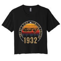 Best Of 1932 Birthday Gift 90 Years Old Women's Crop Top Tee