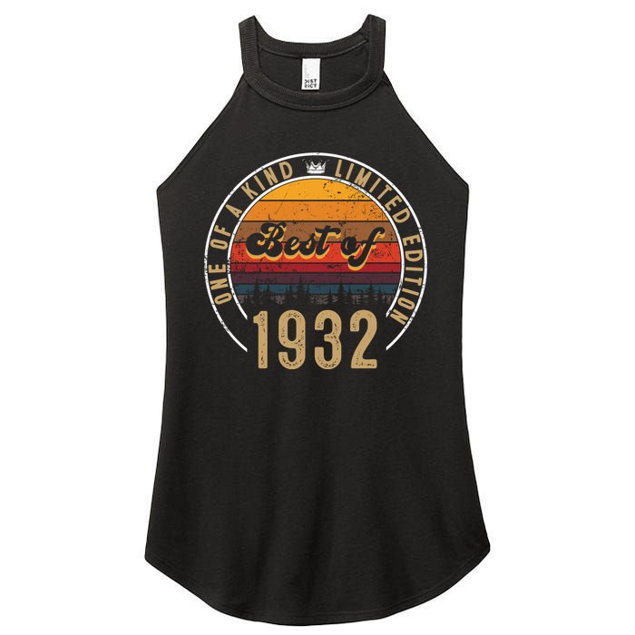 Best Of 1932 Birthday Gift 90 Years Old Women's Perfect Tri Rocker Tank