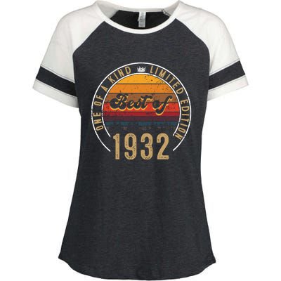 Best Of 1932 Birthday Gift 90 Years Old Enza Ladies Jersey Colorblock Tee