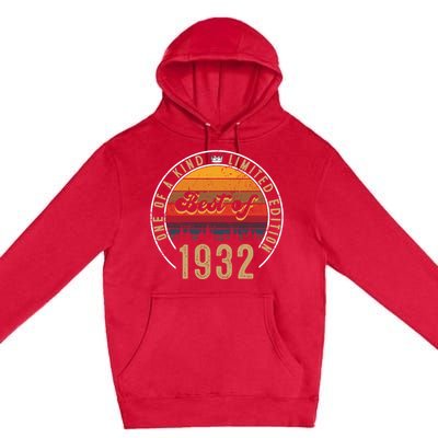 Best Of 1932 Birthday Gift 90 Years Old Premium Pullover Hoodie