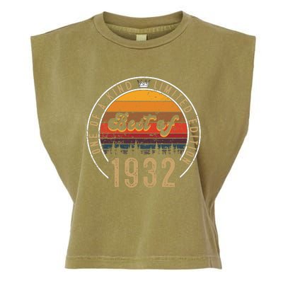 Best Of 1932 Birthday Gift 90 Years Old Garment-Dyed Women's Muscle Tee