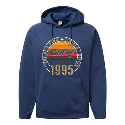 Best Of 1995 Birthday Gift 27 Years Old Performance Fleece Hoodie