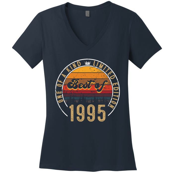 Best Of 1995 Birthday Gift 27 Years Old Women's V-Neck T-Shirt