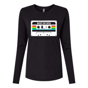 Best Of 1923 Retro 100th Birthday Mixtape Womens Cotton Relaxed Long Sleeve T-Shirt