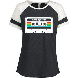 Best Of 1923 Retro 100th Birthday Mixtape Enza Ladies Jersey Colorblock Tee