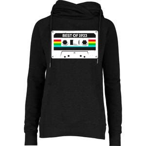 Best Of 1923 Retro 100th Birthday Mixtape Womens Funnel Neck Pullover Hood