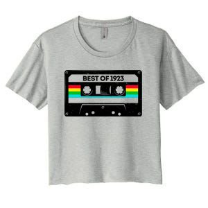 Best Of 1923 Retro 100th Birthday Mixtape Women's Crop Top Tee