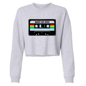 Best Of 1923 Retro 100th Birthday Mixtape Cropped Pullover Crew