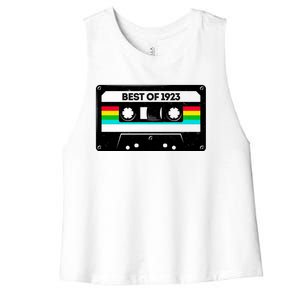 Best Of 1923 Retro 100th Birthday Mixtape Women's Racerback Cropped Tank