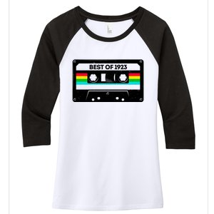 Best Of 1923 Retro 100th Birthday Mixtape Women's Tri-Blend 3/4-Sleeve Raglan Shirt