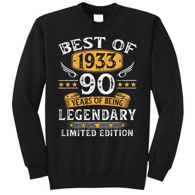 Best Of 1933 Limited Edition 90 Year Old 90th Birthday Gifts Sweatshirt