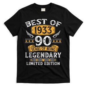 Best Of 1933 Limited Edition 90 Year Old 90th Birthday Gifts T-Shirt