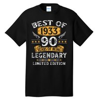 Best Of 1933 Limited Edition 90 Year Old 90th Birthday Gifts Tall T-Shirt