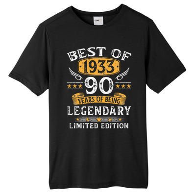 Best Of 1933 Limited Edition 90 Year Old 90th Birthday Gifts Tall Fusion ChromaSoft Performance T-Shirt