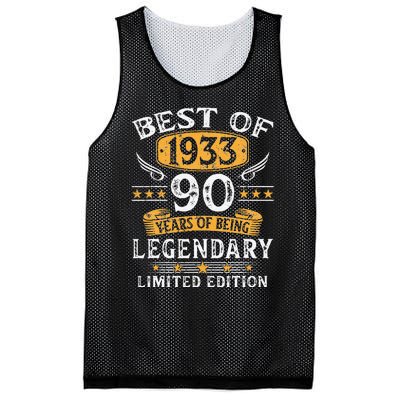 Best Of 1933 Limited Edition 90 Year Old 90th Birthday Gifts Mesh Reversible Basketball Jersey Tank