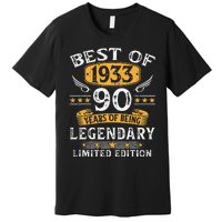 Best Of 1933 Limited Edition 90 Year Old 90th Birthday Gifts Premium T-Shirt