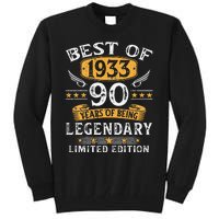 Best Of 1933 Limited Edition 90 Year Old 90th Birthday Gifts Tall Sweatshirt