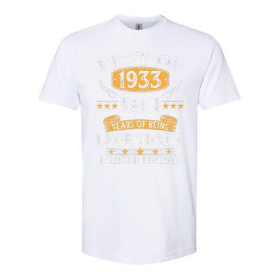 Best Of 1933 Limited Edition 90 Year Old 90th Birthday Gifts Softstyle CVC T-Shirt