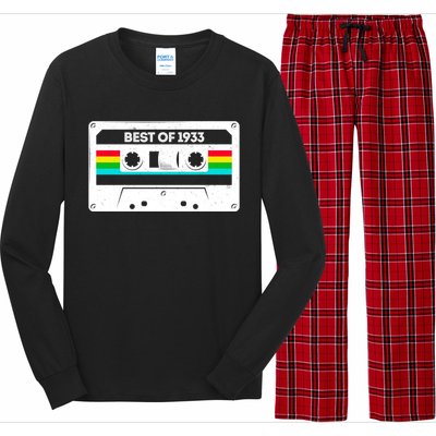 Best Of 1933 Retro 90th Birthday Mixtape Long Sleeve Pajama Set