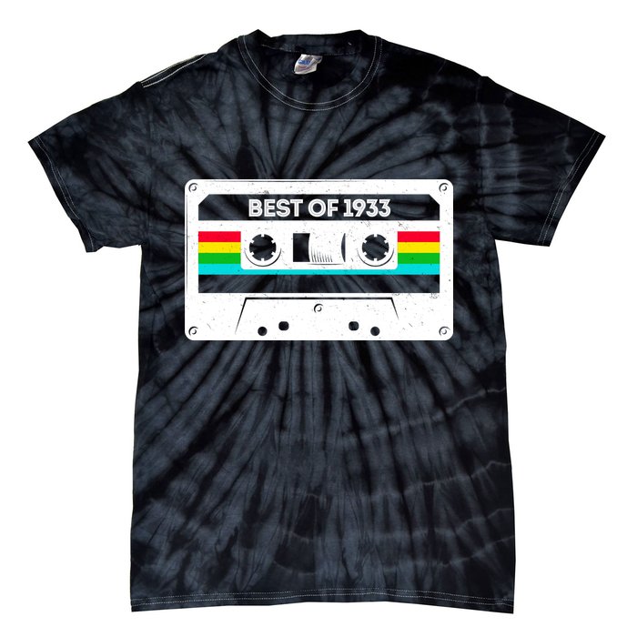Best Of 1933 Retro 90th Birthday Mixtape Tie-Dye T-Shirt