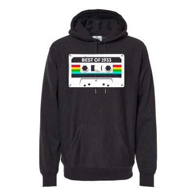 Best Of 1933 Retro 90th Birthday Mixtape Premium Hoodie